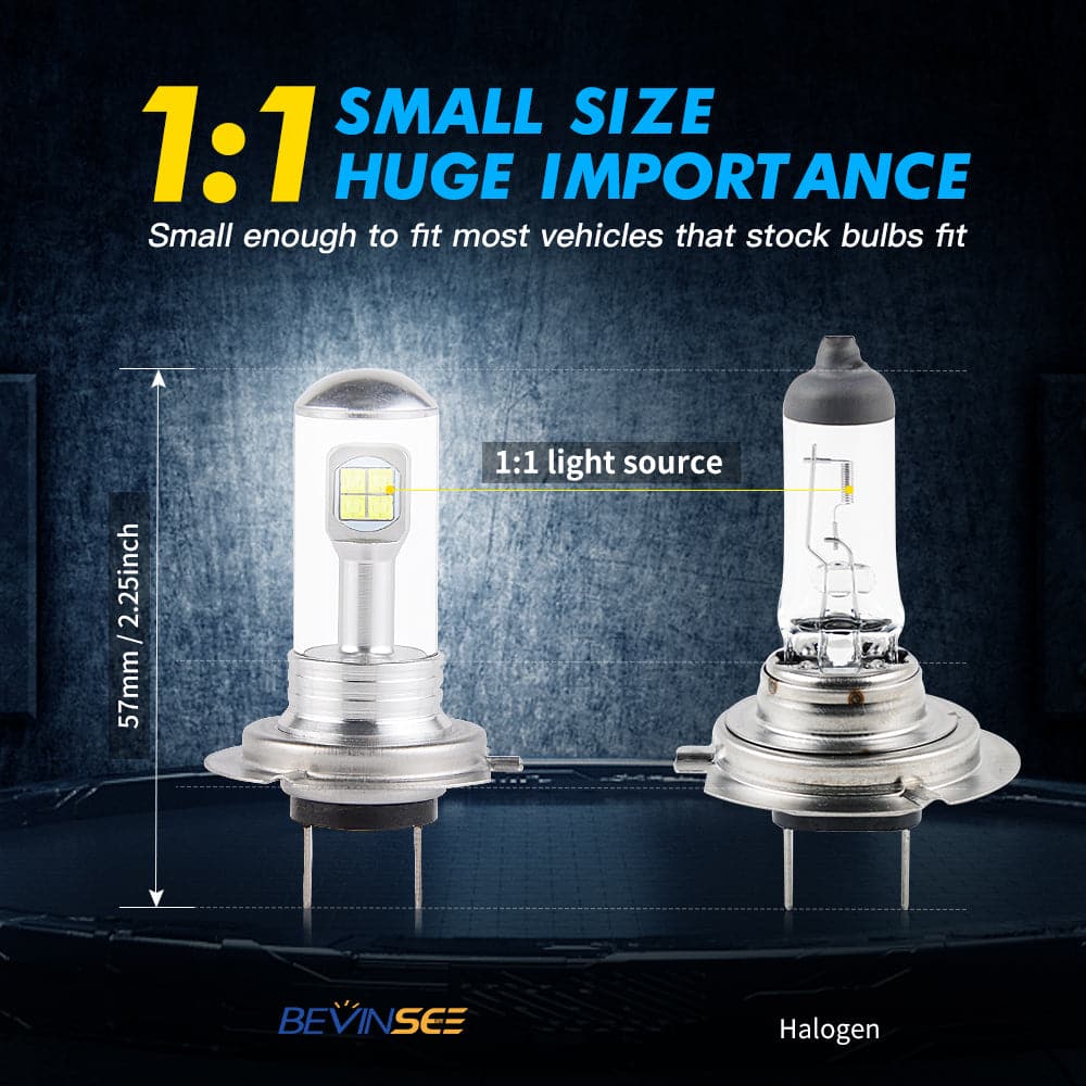 BEVINSEE S550 H11 LED Headlight Bulbs 100W 10,000LM 6000-6500K White S