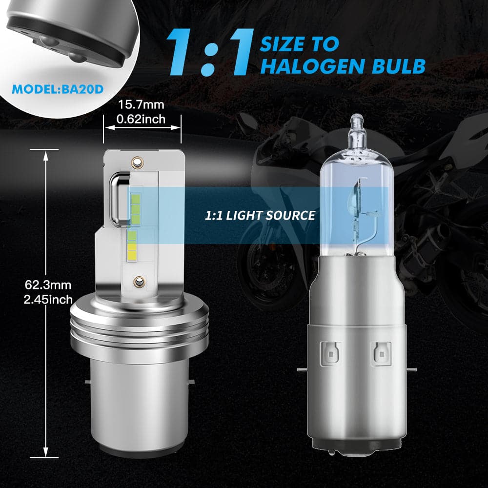 BA20D LED Motorcycle Headlight 3500lm 6000K White Light Color