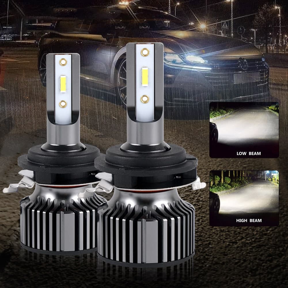 2PCS H7 LED Car Headlight Bulbs Low Beam Fanless Wireless 6500K Cool White  Kit