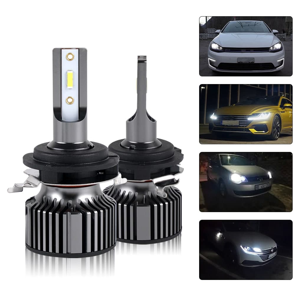 2PCS H7 LED Car Headlight Bulbs Low Beam Fanless Wireless 6500K Cool White  Kit