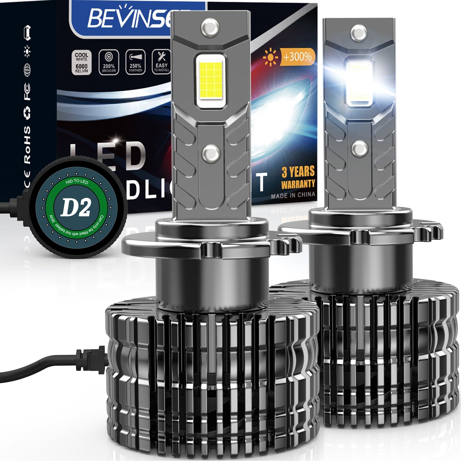 D3S LED headlight lamps - car LED bulbs D3S 40W 42V 8000LM 6300K