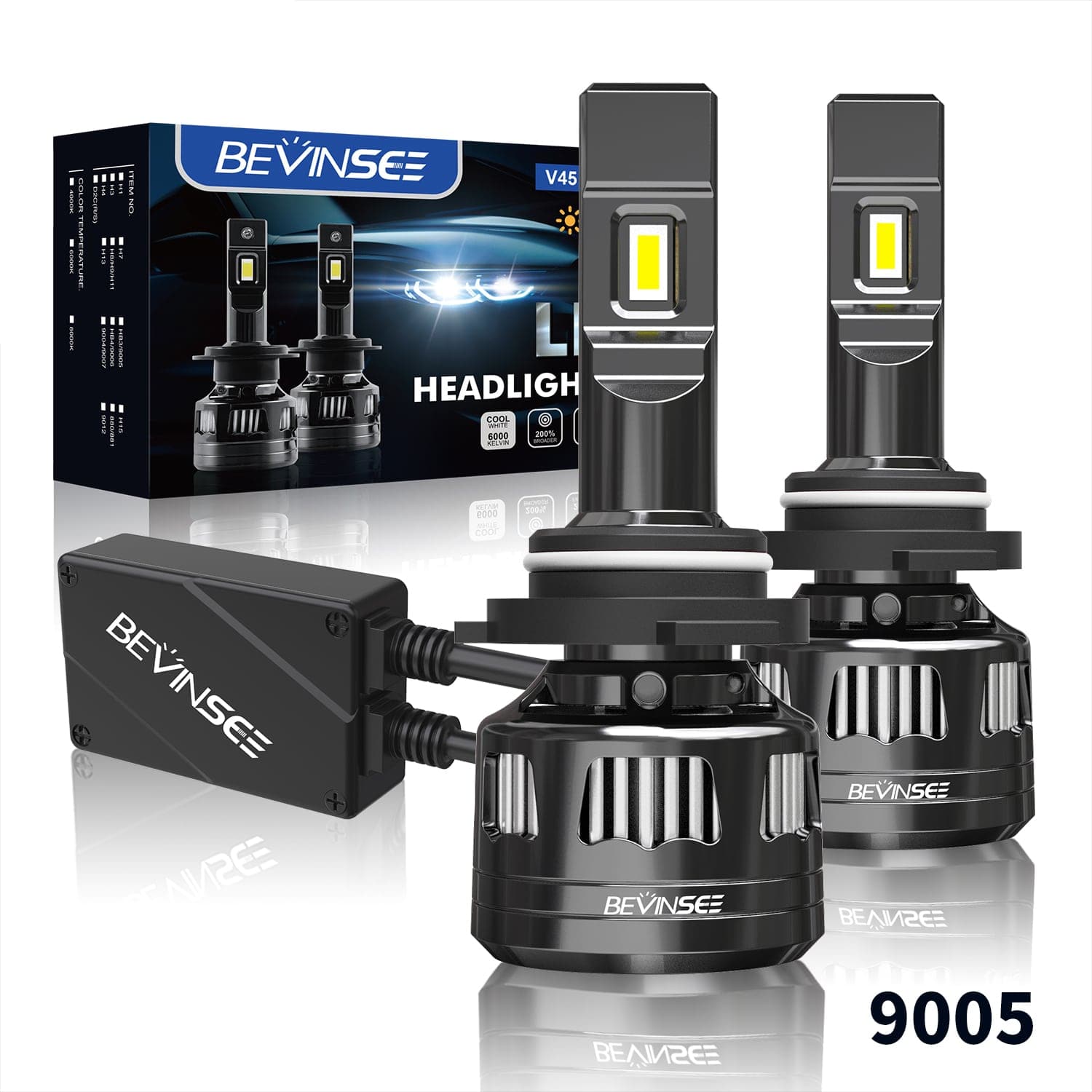 Super powerful 10,000 lumen LED lamps for car and motorcycle headlights  BEVINSEE Z25 H4. car lights 