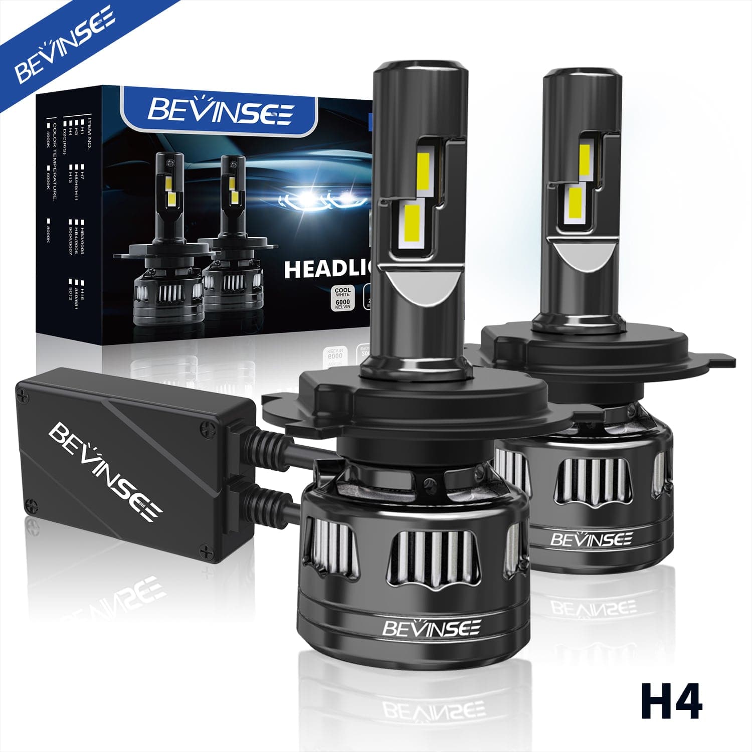 V45 9006/HB4 LED Headlight Bulbs 6000K With Best Pattern