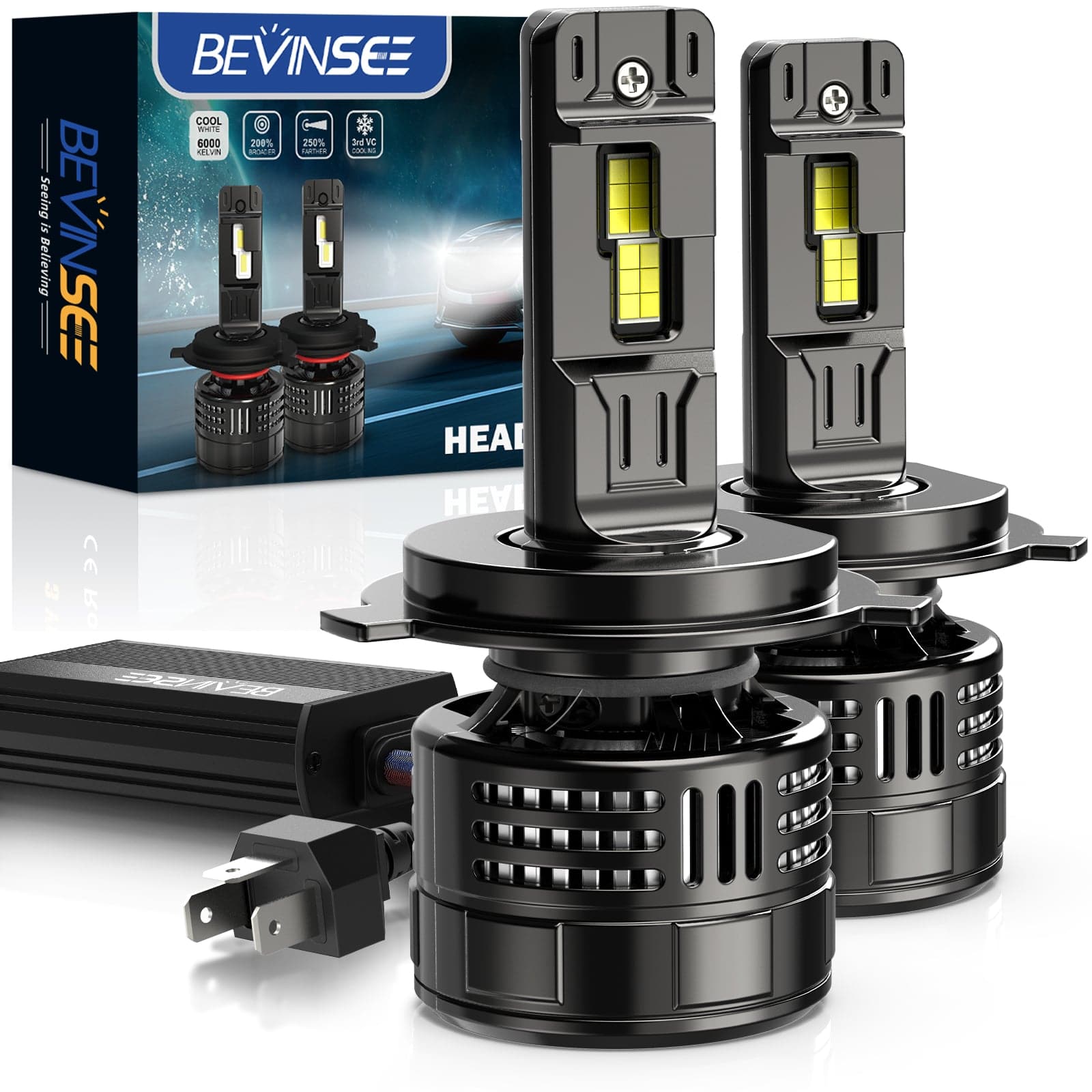 BEVINSEE 2022 A01 H7 LED Super Bright 6000K IP68 Waterproof