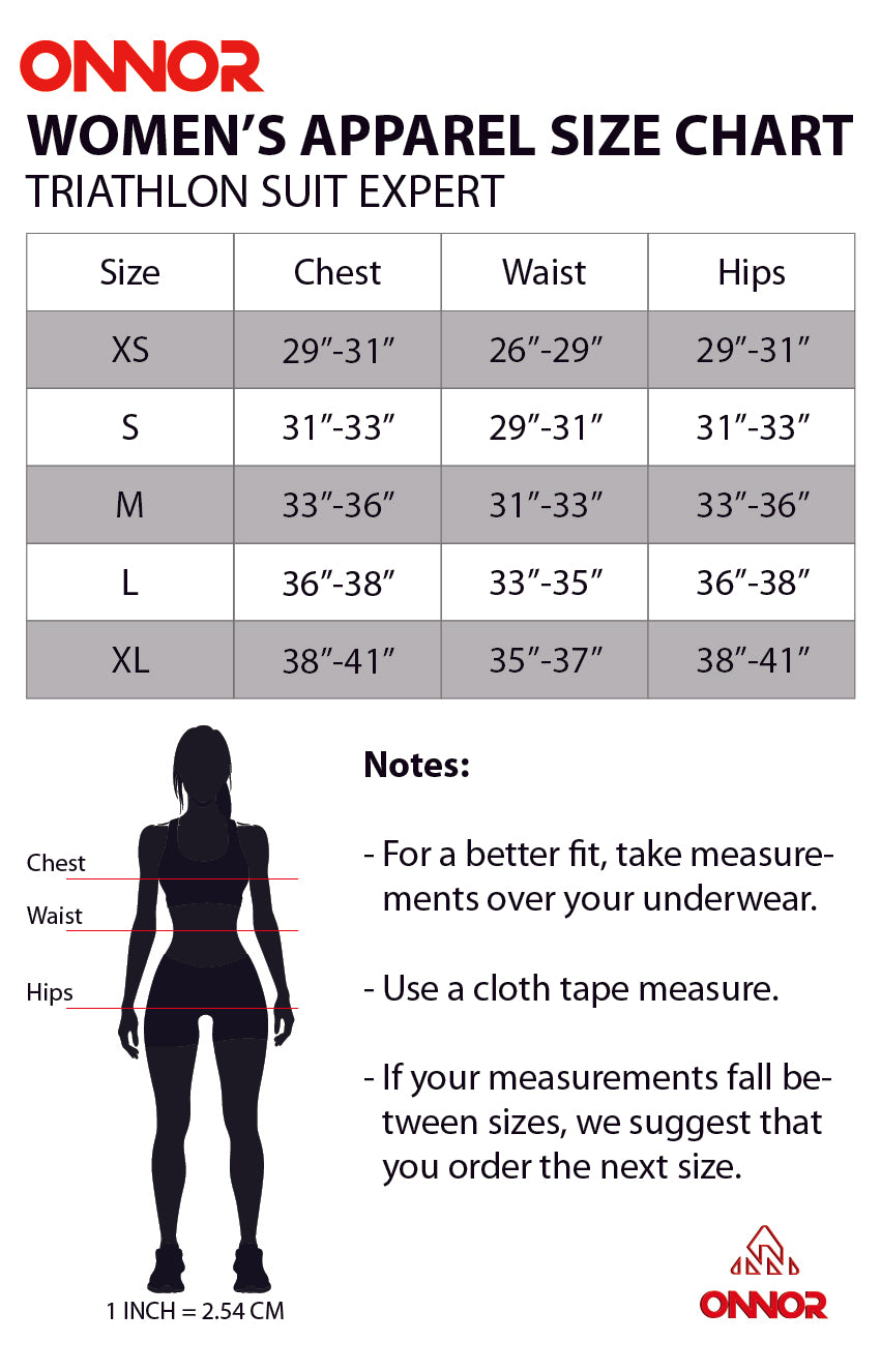 size chart women's triathlon suit