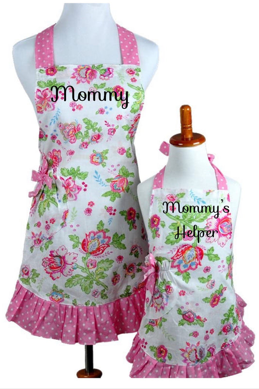 Mother & Daughter Matching Cupcakes Half Apron Set with Optional  Personalization