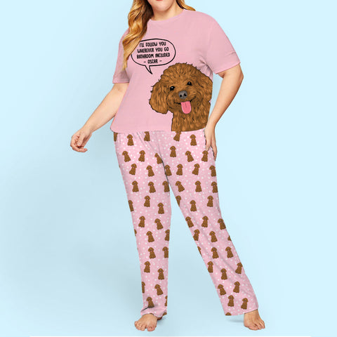 Dog Mom Pajamas 1X in Women's Cotton Pajamas