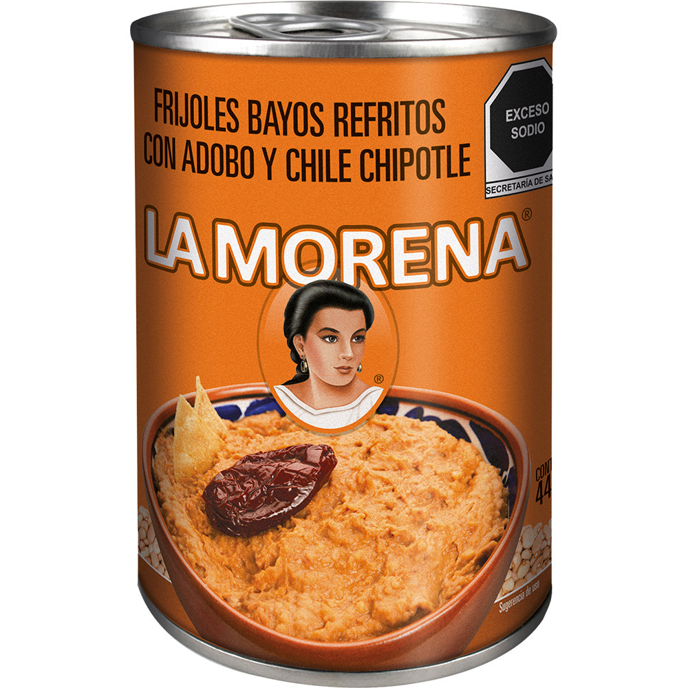 Frijoles La Morena Bayos Refritos Chipotle 440 gr. – Súper La Violeta