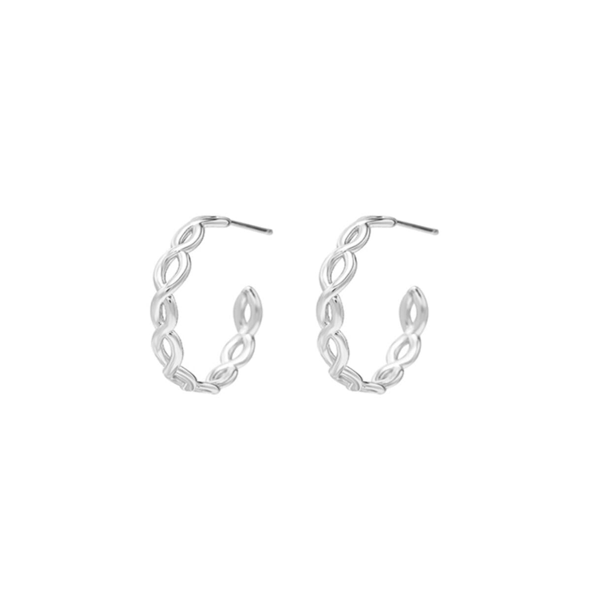 Bloom Mini Hoop Earrings, Silver