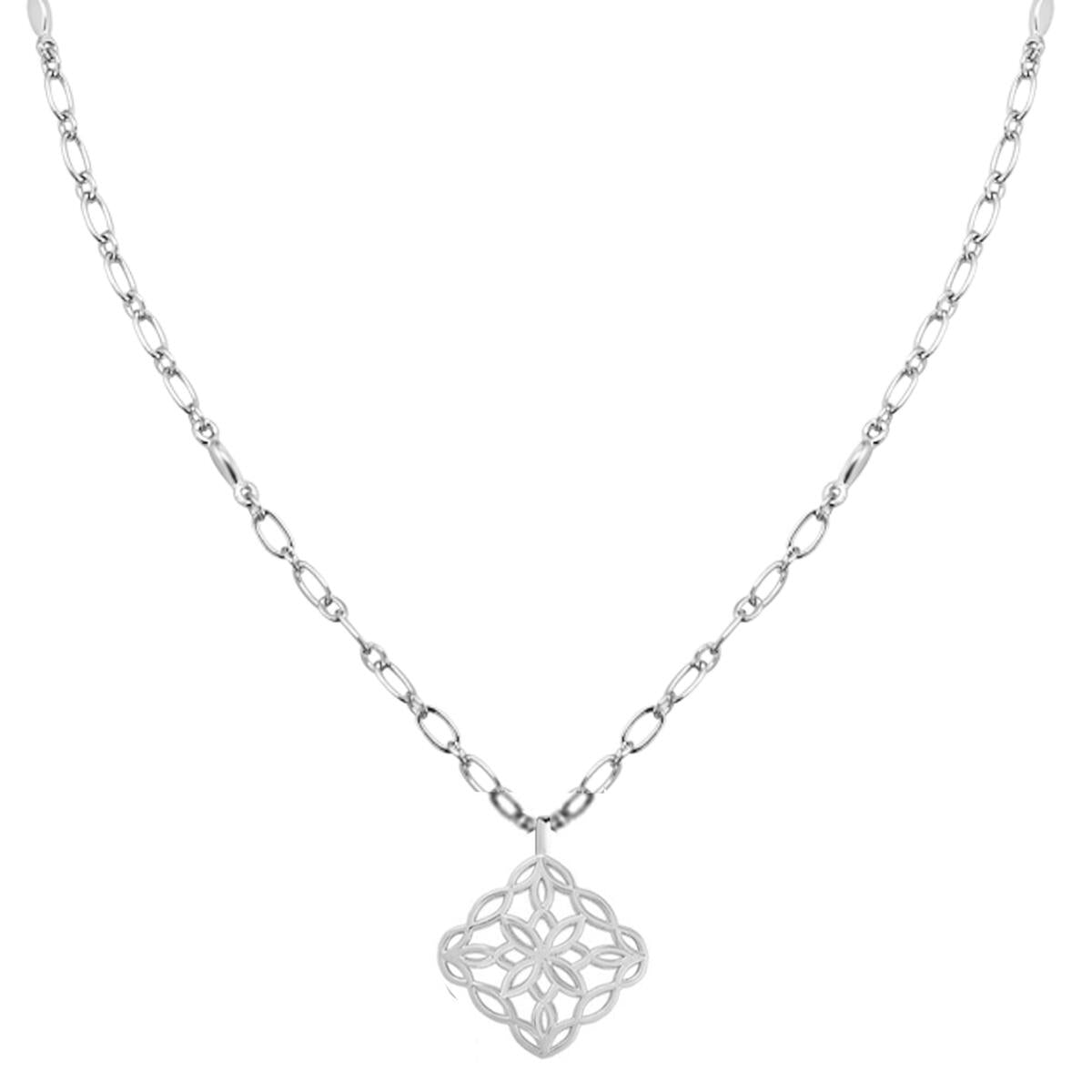 Bloom Drop Necklace, Silver