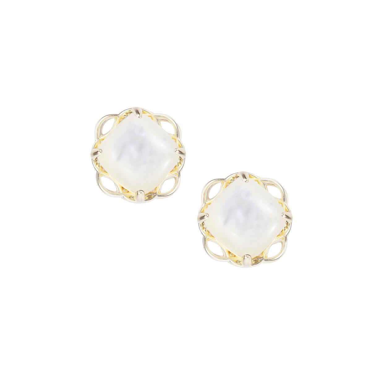 Blossom Stud Earrings, River Pearl/Gold