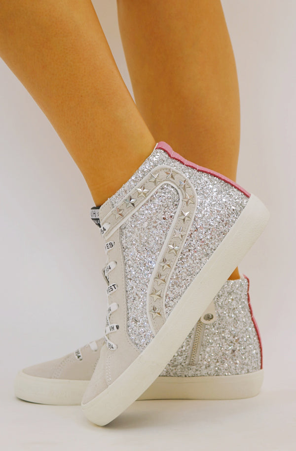 Ray Silver Glitter High Top