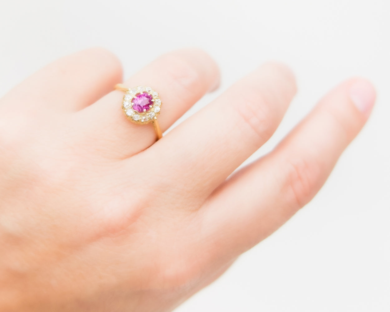 vintage pink sapphire engagement rings