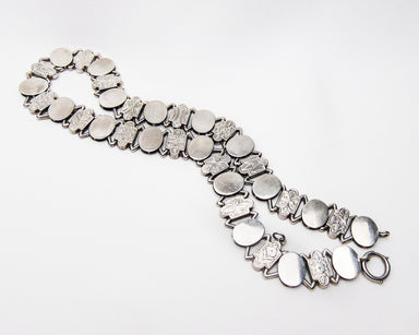 Victorian Engraved Silver Watch Chain/Necklace — Isadoras Antique