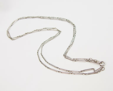 Victorian Engraved Silver Watch Chain/Necklace — Isadoras Antique