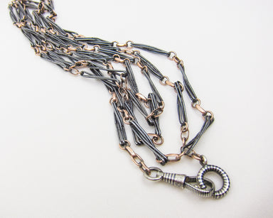 Victorian Engraved Silver Watch Chain/Necklace — Isadoras Antique