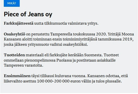 mikä-piece-of-jeans-oy-tilkkumuotia-farkkujätteestä-yritys-tampere-kansanen-tuotevarasto-tampere.