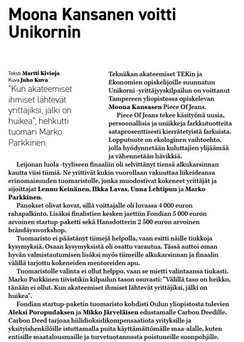 moona-kansanen-voitti-tekniikan-akateemiset-suomen-ekonomit-unikorni-yrittäjyyskilpailu-voittaja-piece-of-jeans-2019-neliö-ruutu-kuviollinen-ruudukas-uniikki-persoonallinen.