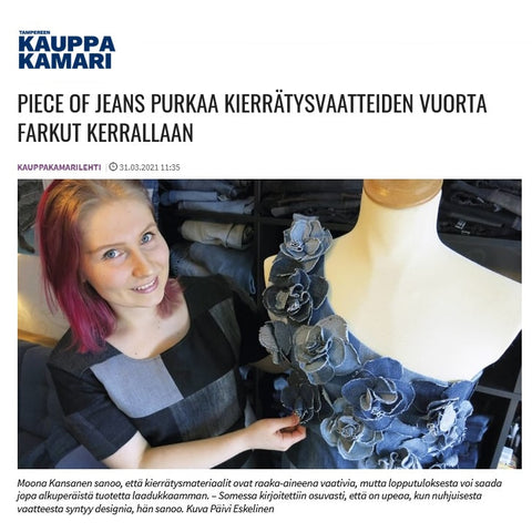 tamperee-kauppakamarilehti-moona-kansanen-piece-of-jeans-purkaa-kierrätysvaatteiden-jätevuorta-farkut-kerrallaan.