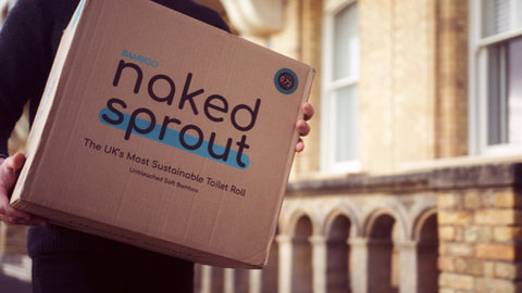 A box of Naked Sprout with carbon labelling