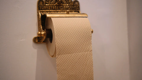 Fancy gold toilet roll holder