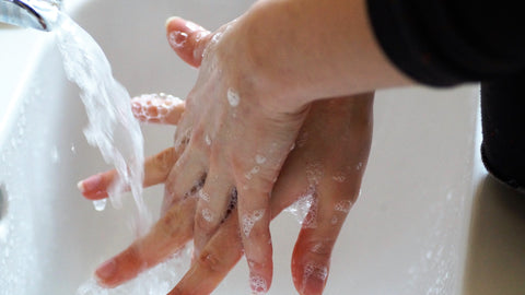 washing hands with soap