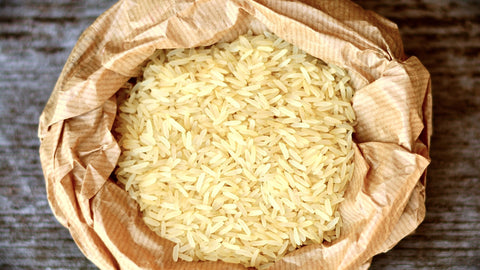 Rice in a paper bag