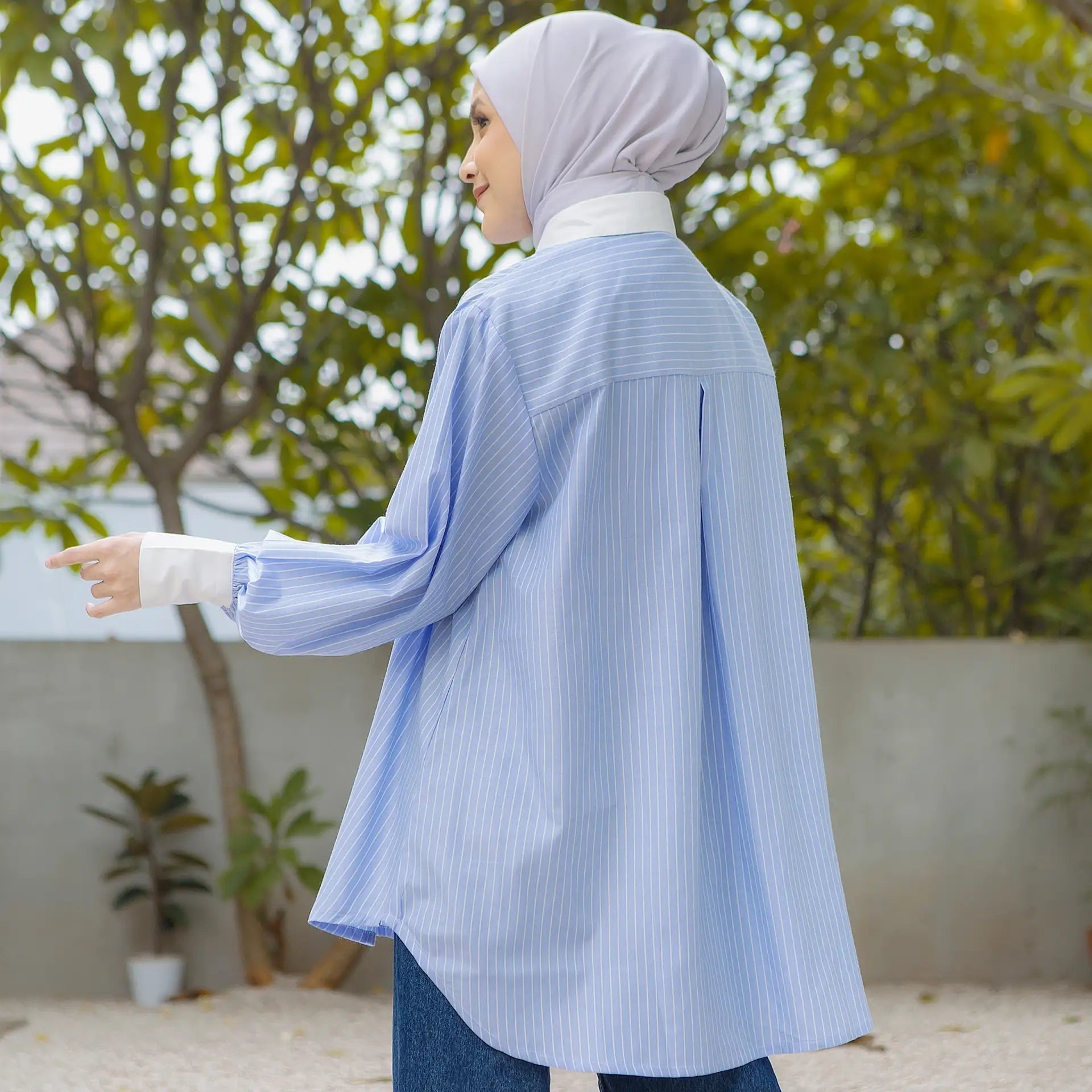Jasmine Dusty Blue Stripe Top