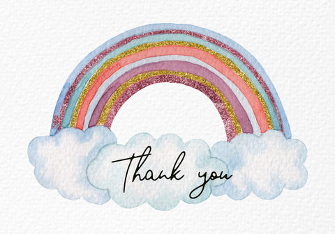 rainbow thank you card