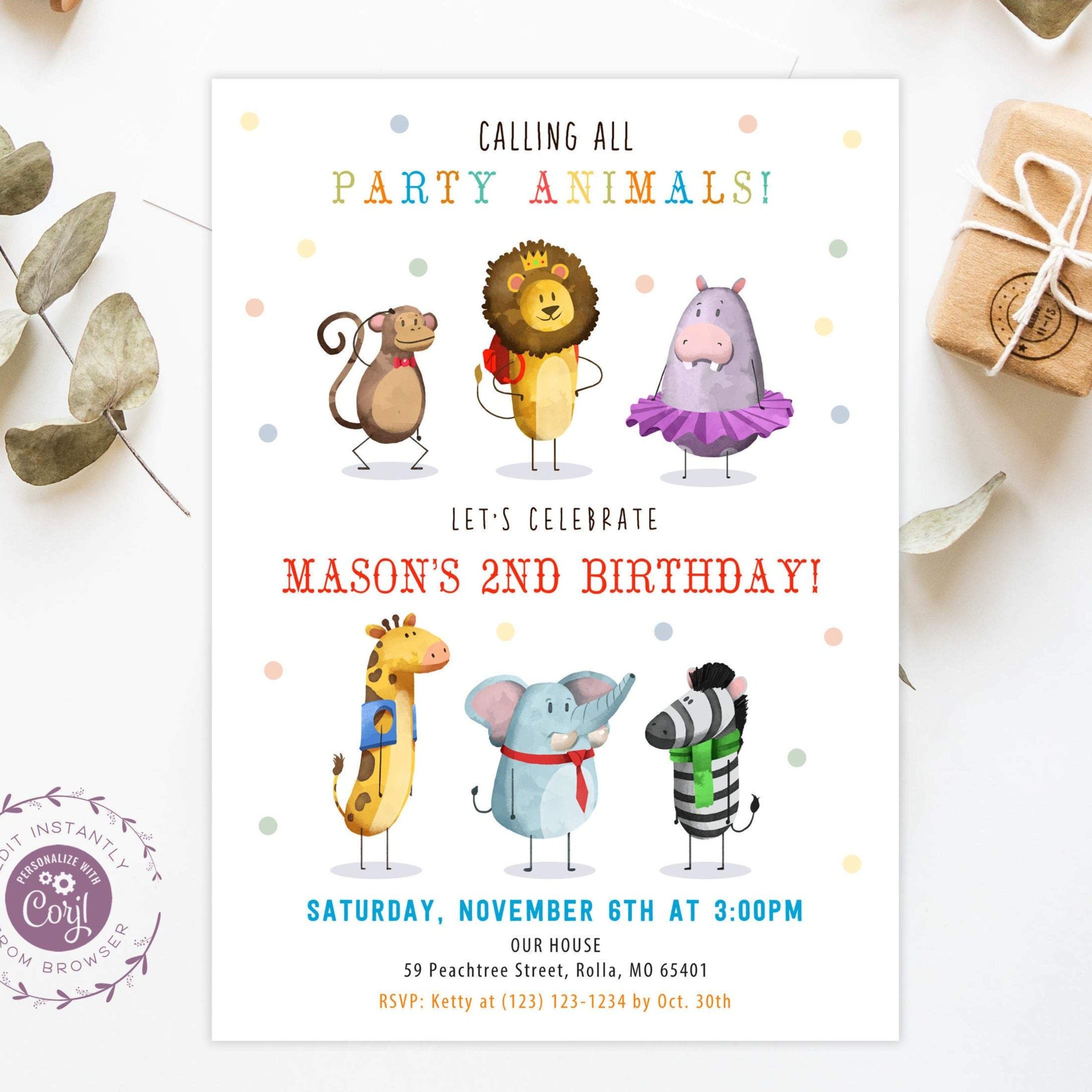 party-animals-birthday-invitation-1st-birthday-zoo-circus-animals-inv