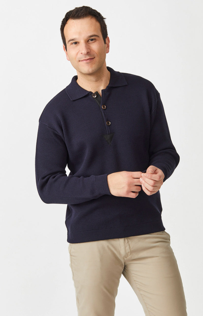 Merino Rib Knit Polo Aklanda Australia