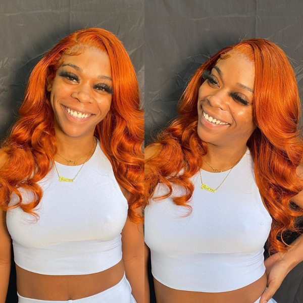 350 Burnt Orange Body Wave 13*4 Lace Front Wig | Bridger Hair® – bridgerhair