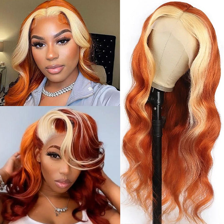 Customized Burnt Orange With Blonde Highlights #613/350 Body Wave Lace –  bridgerhair