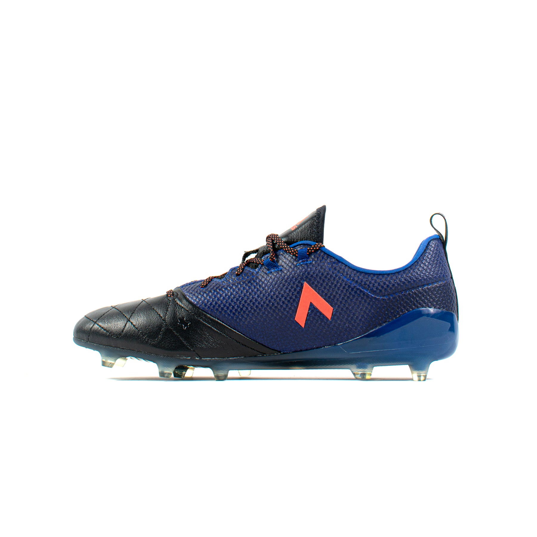 Anguila Noche queso Adidas Ace 17.1 Leather Black Blue FG – Classic Soccer Cleats