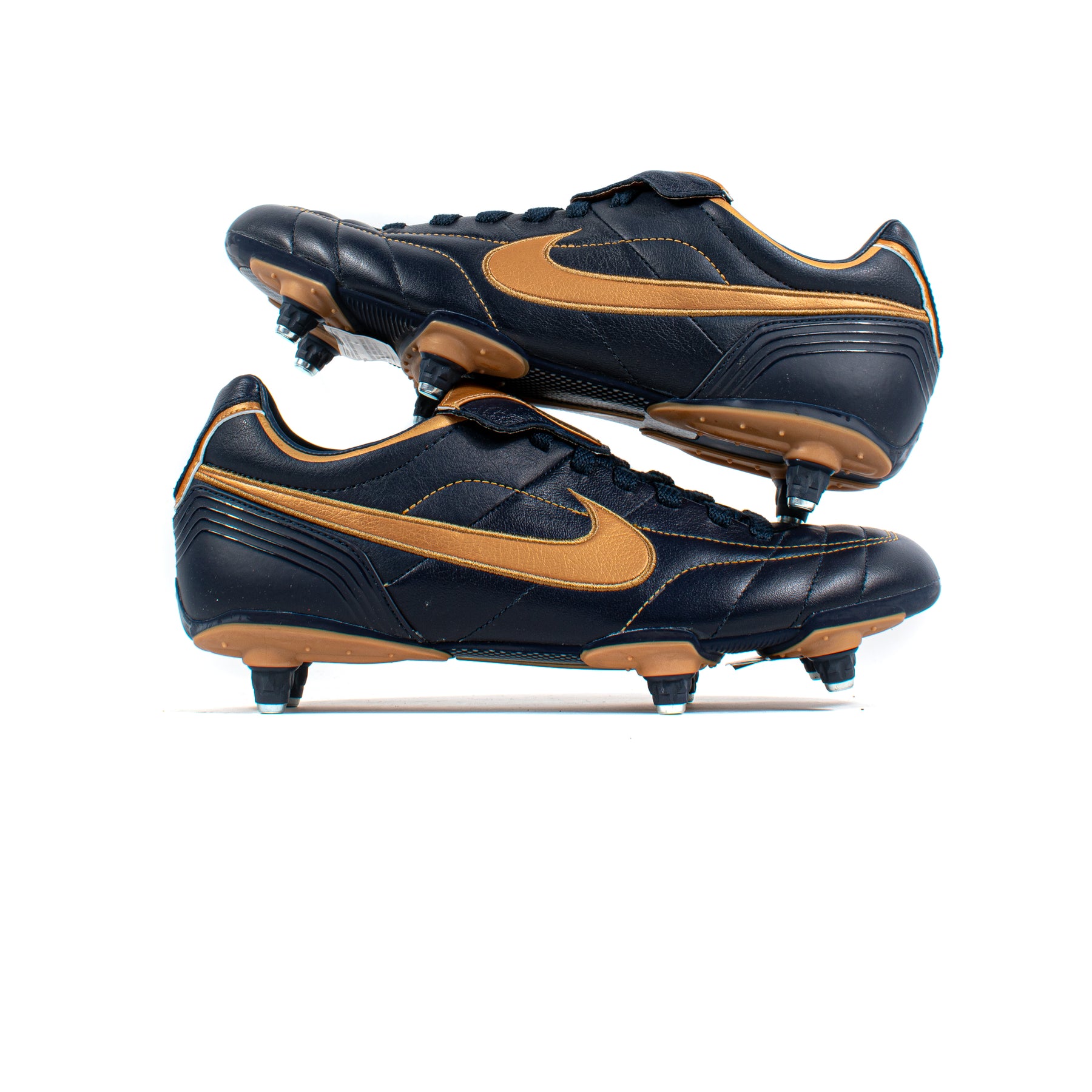 Tiempo Air Legend Navy Gold SG – Classic Soccer Cleats