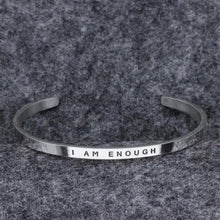 Load image into Gallery viewer, I Am Enough Silver Bracelet
