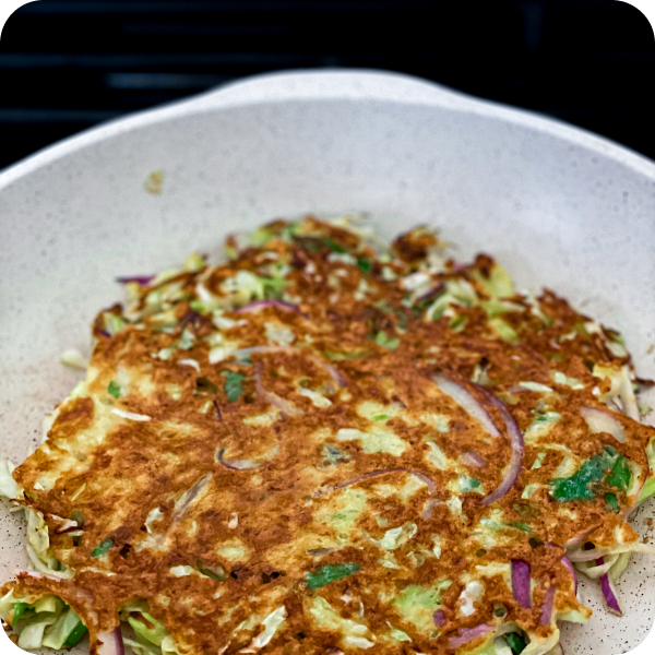 Step 4 Cabbage “Pancakes” with Poached Eggs Healthy Recipe