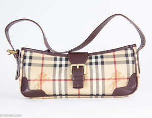 VINTAGE AUTHENTIC BURBERRY SIGNATURE HAYMARKET CHECK SHOULDER BAG – in2retro