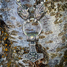 Load image into Gallery viewer, Viking Warrior Celtic Cross Mjolnir Necklace
