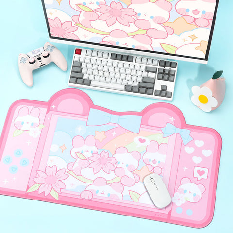 Kawaii Cat and Bunny Desk Pads