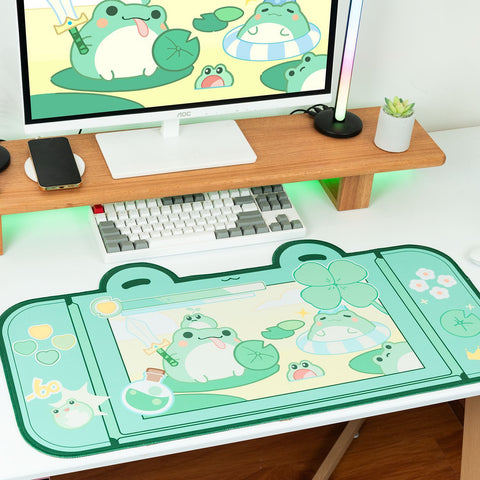 Kawaii Lily Pad Frog Desk Pad