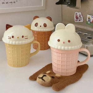 Cute Animal Ice Cream Mugs - Kore Kawaii