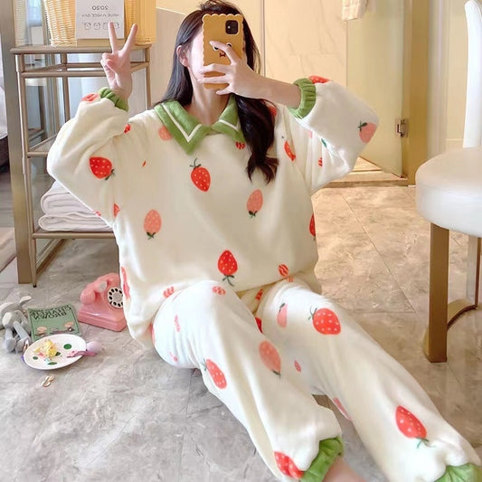 RICHTRUE Kawaii Strawberry Pajamas for women Kawaii Pajamas Set