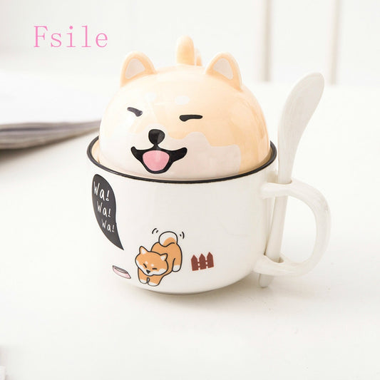 Kawaii Donut Bunny Ceramic Mug With Lid + Spoon – Kawaiies