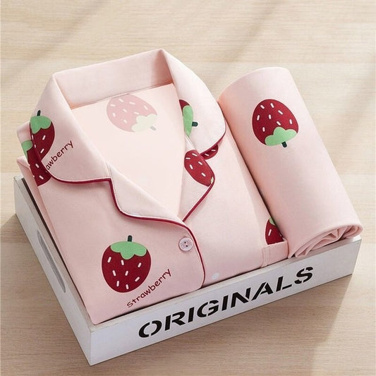 Kawaii Strawberry Print Bra and Panties – Kore Kawaii