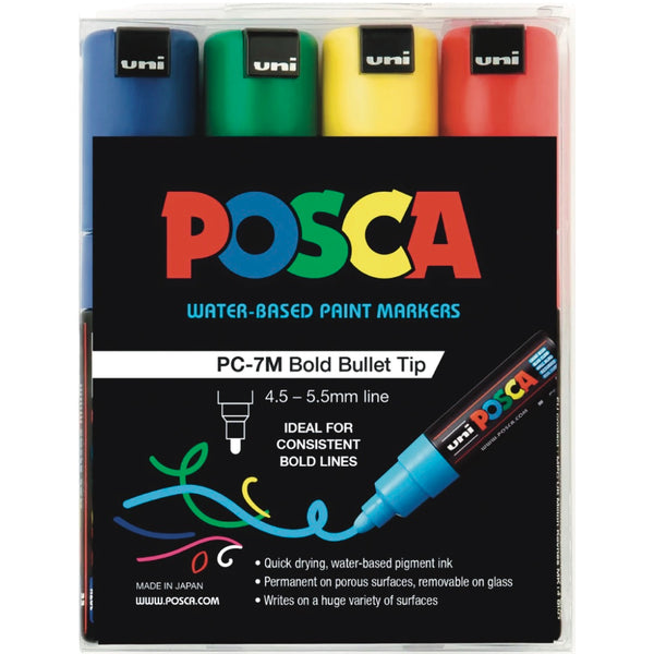 3 kinds of Uni Posca 【WHITE】Paint Marker Pen Extra Fine 0.7mm / Fine Point  0.9-1.3mm / Medium Point 1.8-2.5mm & Our Shop Sticky note / VALUE SET!!!