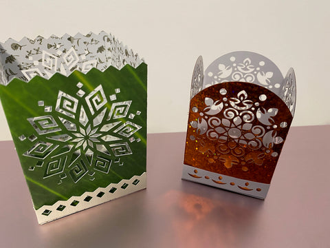 laser cut christmas decor laser engraved candle box ornaments