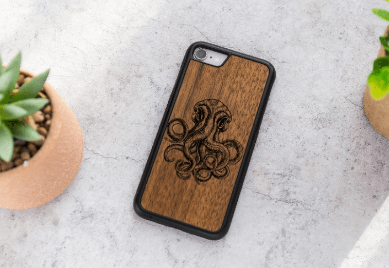 Custom wood engrave phone case