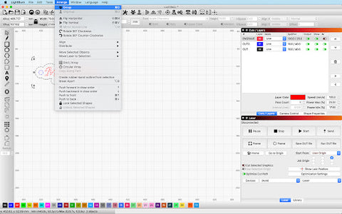 how to arrange groups in lightburn