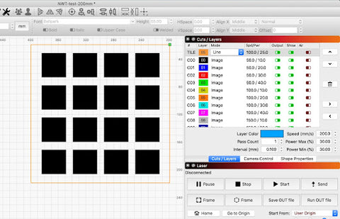 how to norton white tile method test in lightburn software